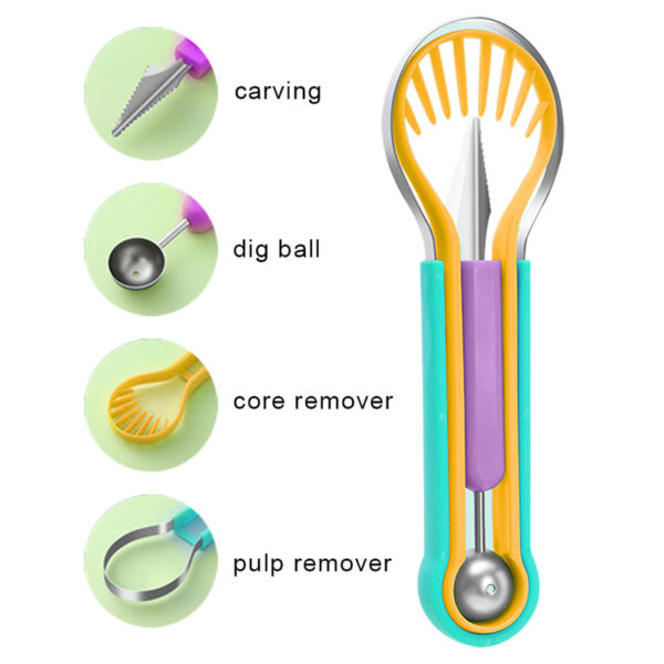 3-in-1 Fruit Digger Fruit Carving Knife Set